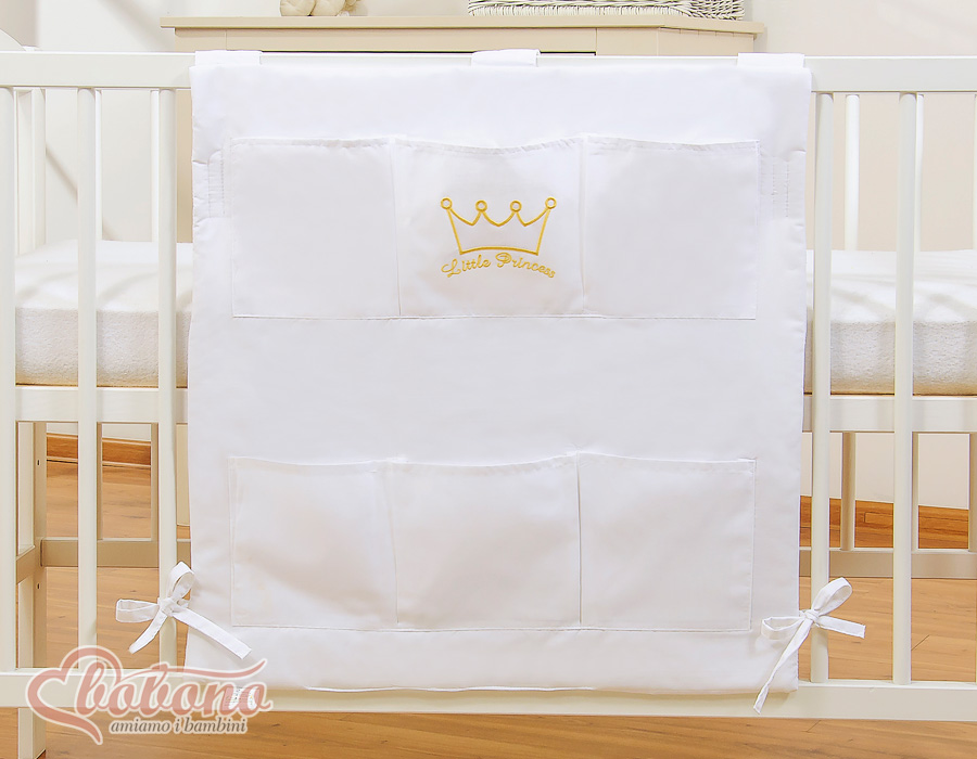 Borsa Appendi Lettino Con 2 Tasche In Cotone – Organizer Per Cameretta Bambini