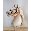 Cavezza per Il Tuo Cavallo Hobby Nero Arancio con Pelliccia Bianca