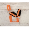Cavezza per Il Tuo Cavallo Hobby Nero Arancio con Pelliccia Bianca