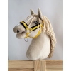 Cavezza per Il Tuo Cavallo Hobby Nero Giallo con Pelliccia Bianca