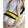 Cavezza per Il Tuo Cavallo Hobby Nero Giallo con Pelliccia Bianca