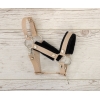 Cavezza con Pelliccia Nera per Cavallo Hobby Beige