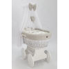 Culla bianca con paracolpi beige