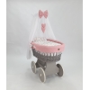 Culla grigia con rivestimento completa rosa