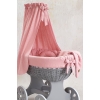 Culla in vimini per bambina mussola rosa