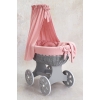 Culla neonato bambina con biancheria in mussola rosa