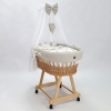 Culla neonato vinimi con baldacchino - Beige