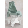 Culla rattan bianco revistimento khaki