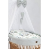 Culla vimini naturale Set biancheria grigia waffle
