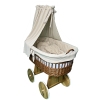 Dettaglio tessuto mussola di cotone beige per culla XL