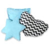 3 Guanciali Nero Blu Chevron