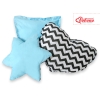 3 Guanciali Nero Blu Chevron