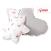 3 Guanciali Rosa Grigio Stelle