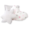3 Guanciali Rosa Grigio Stelle