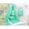 Baldacchino Culla Menta Pois Bianchi Cuori