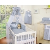 Baldacchino in Tulle per Culla Grigio Chiffon Pois Bianchi Cuori