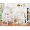 Baldacchino per Lettino Neonato Beige Pois Bianchi Chiffon Cuori