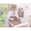 Baldacchino per Lettino Neonato Marrone Pois Bianchi Chiffon Cuori