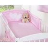 Biancheria da Lettino 3 parti Rosa Pois Bianchi Cuori