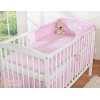 Biancheria da Lettino 3 parti Rosa Pois Bianchi Cuori