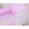 Biancheria da Lettino 3 parti Rosa Pois Bianchi Cuori