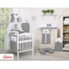 Biancheria da Lettino 7 parti con Baldacchino Antracite Little Prince/Princess