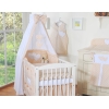 Biancheria da Lettino 7 parti con Baldacchino Beige Pois Bianchi Cuori