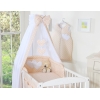 Biancheria da Lettino 7 parti con Baldacchino Beige Pois Bianchi Cuori
