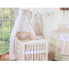 Biancheria da Lettino 7 parti con Baldacchino Beige Pois Bianchi Cuori