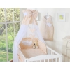Biancheria da Lettino 7 parti con Baldacchino Beige Pois Bianchi Cuori