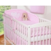 Biancheria da Lettino + Paracolpi 3 parti Rosa a Strisce Cuori