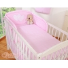 Biancheria da Lettino + Paracolpi 3 parti Rosa a Strisce Cuori