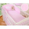 Biancheria da Lettino + Paracolpi 3 parti Rosa a Strisce Cuori