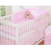 Biancheria da Lettino + Paracolpi 3 parti Rosa a Strisce Cuori