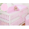 Biancheria da Lettino + Paracolpi 3 parti Rosa a Strisce Cuori