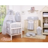 Biancheria da Letto con Baldacchino 5 parti Grigio Pois Bianchi Cuori