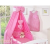 Biancheria da Letto con Baldacchino 5 parti Rosa a Scacchi Cuori
