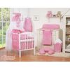 Biancheria da Letto con Baldacchino 5 parti Rosa a Scacchi Cuori