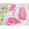 Biancheria da Letto con Baldacchino 5 parti Rosa a Scacchi Cuori