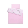 Biancheria Doppia Faccia Lettino 140x200cm Rosa Grigio Stelle
