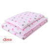 Biancheria Doppia Faccia Lettino 140x200cm Rosa Grigio Stelle