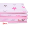 Biancheria Doppia Faccia Lettino 140x200cm Rosa Grigio Stelle
