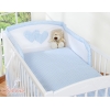 Biancheria Lettino 2 parti Blu a Scacchi Cuori