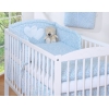 Biancheria Lettino 2 parti Blu Fiori Fiori Cuori