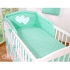 Biancheria Lettino 2 parti Menta Cuori