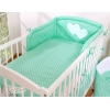 Biancheria Lettino 2 parti Menta Cuori