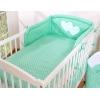 Biancheria Lettino 2 parti Menta Cuori