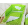 Biancheria Lettino 2 parti Verde Pois Bianchi Cuori