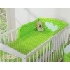 Biancheria Lettino 2 parti Verde Pois Bianchi Cuori