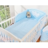 Biancheria Letto 3 parti Paracolpi Blu a Strisce Cuori